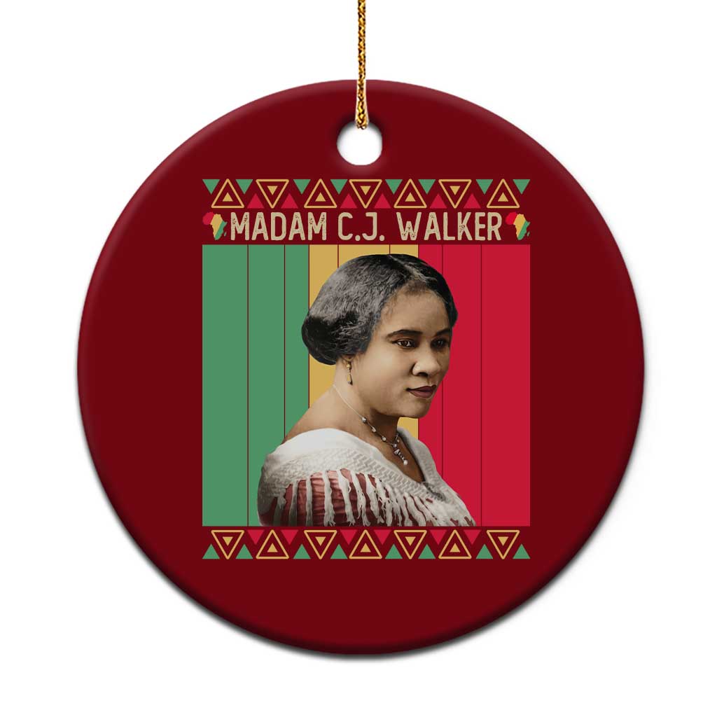 Madam CJ Walker Retro Sunset Ceramic Ornament Strong Black Woman Leader TS12 1pc Red Print Your Wear