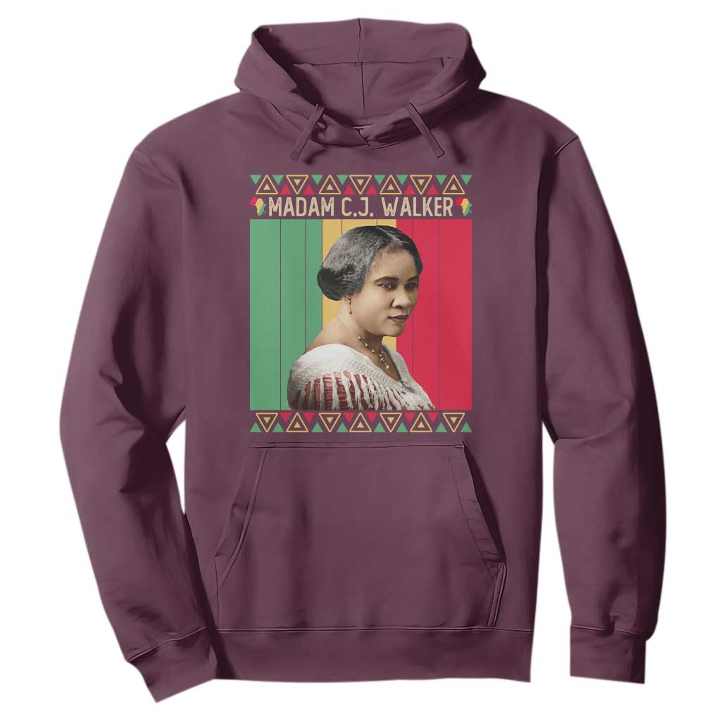 Madam CJ Walker Retro Sunset Hoodie Strong Black Woman Leader TS12 Maroon Print Your Wear