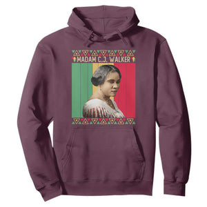Madam CJ Walker Retro Sunset Hoodie Strong Black Woman Leader TS12 Maroon Print Your Wear