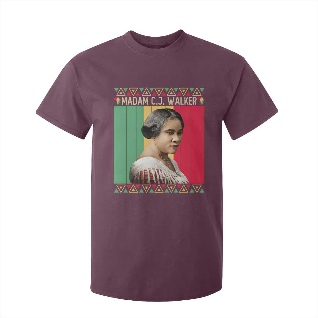 Madam CJ Walker Retro Sunset T Shirt For Kid Strong Black Woman Leader TS12 Maroon Print Your Wear