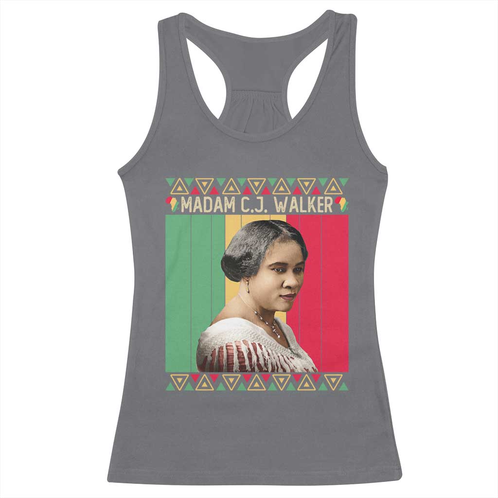 Madam CJ Walker Retro Sunset Racerback Tank Top Strong Black Woman Leader TS12 Charcoal Print Your Wear