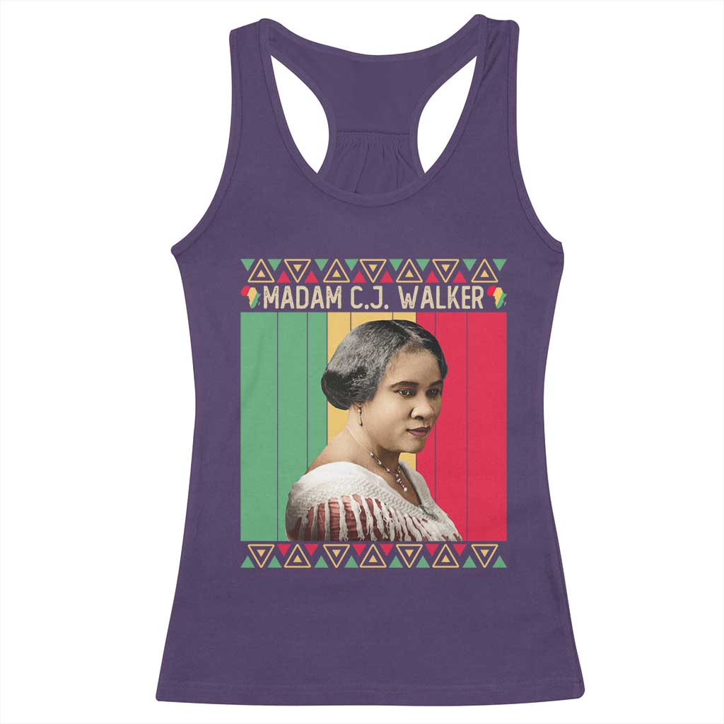 Madam CJ Walker Retro Sunset Racerback Tank Top Strong Black Woman Leader TS12 Purple Print Your Wear