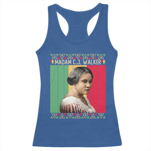 Madam CJ Walker Retro Sunset Racerback Tank Top Strong Black Woman Leader TS12 Royal Blue Print Your Wear