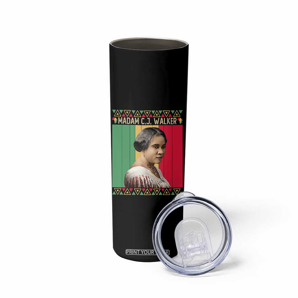Madam CJ Walker Retro Sunset Skinny Tumbler Strong Black Woman Leader TS12 Print Your Wear