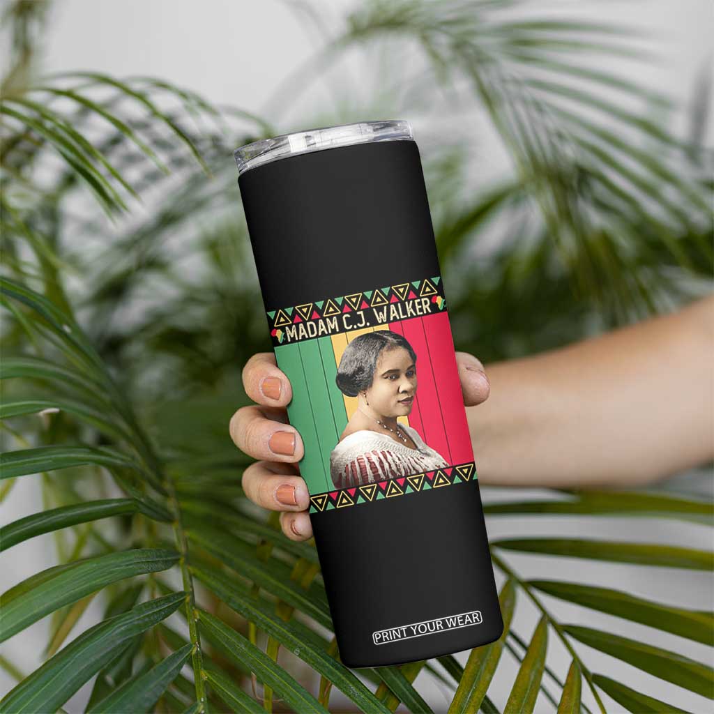 Madam CJ Walker Retro Sunset Skinny Tumbler Strong Black Woman Leader TS12 Print Your Wear