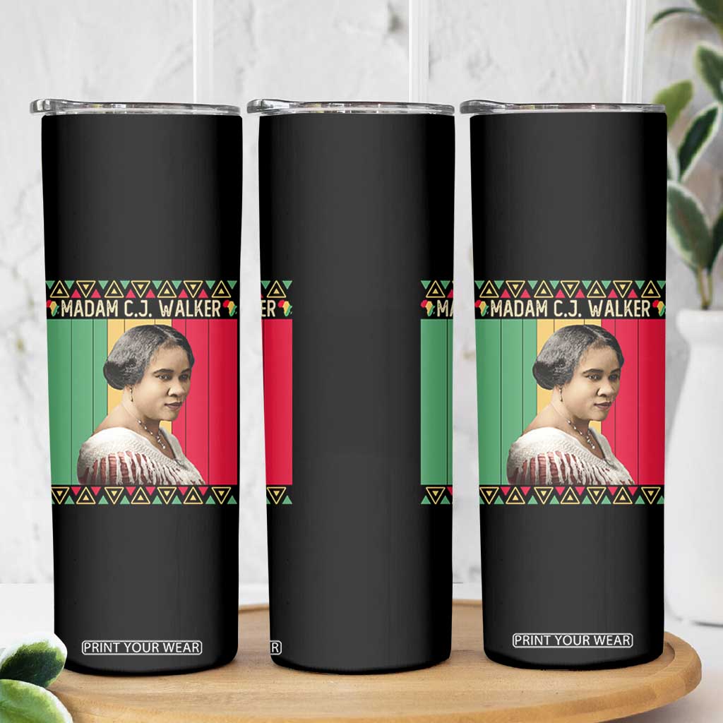 Madam CJ Walker Retro Sunset Skinny Tumbler Strong Black Woman Leader TS12 Print Your Wear