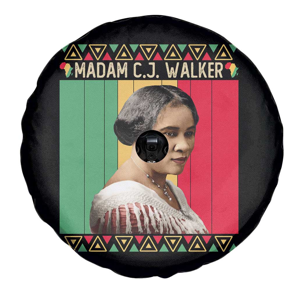 Madam CJ Walker Retro Sunset Spare Tire Cover Strong Black Woman Leader TS12 Print Your Wear