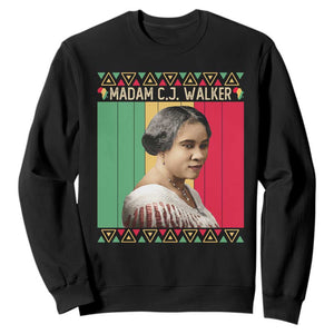Madam CJ Walker Retro Sunset Sweatshirt Strong Black Woman Leader TS12 Black Print Your Wear