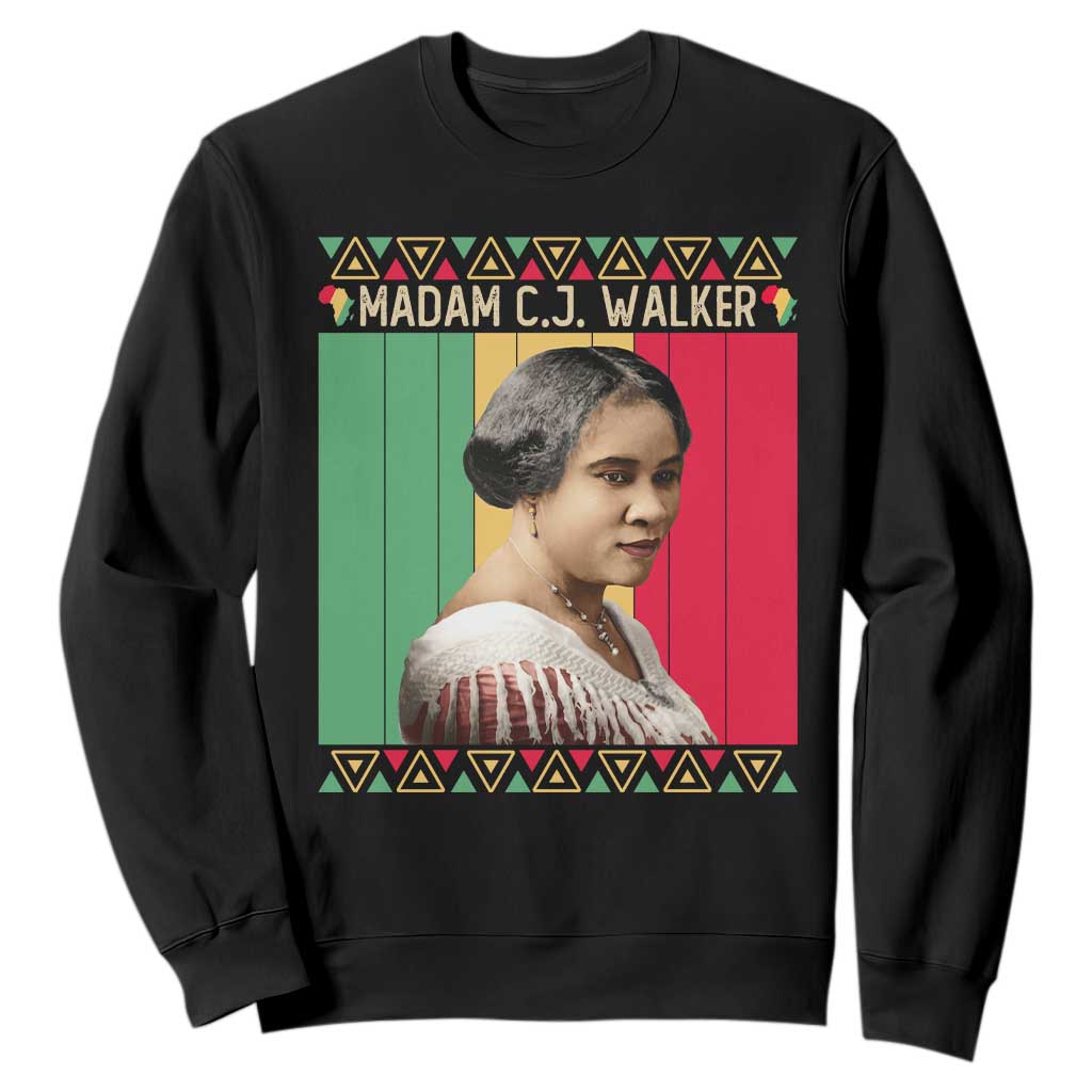 Madam CJ Walker Retro Sunset Sweatshirt Strong Black Woman Leader TS12 Black Print Your Wear