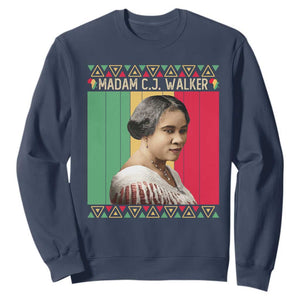 Madam CJ Walker Retro Sunset Sweatshirt Strong Black Woman Leader TS12 Navy Print Your Wear