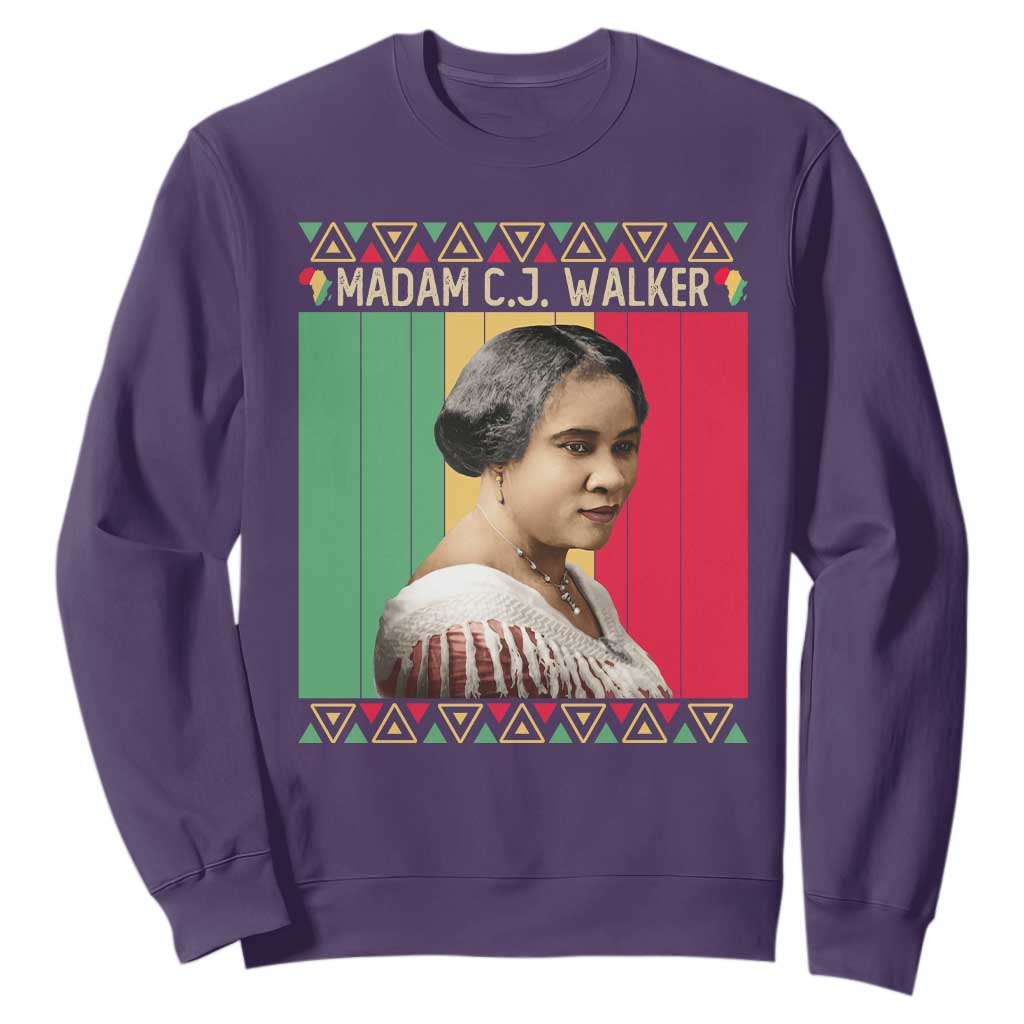 Madam CJ Walker Retro Sunset Sweatshirt Strong Black Woman Leader TS12 Purple Print Your Wear
