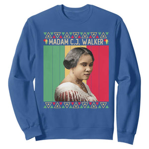 Madam CJ Walker Retro Sunset Sweatshirt Strong Black Woman Leader TS12 Royal Blue Print Your Wear