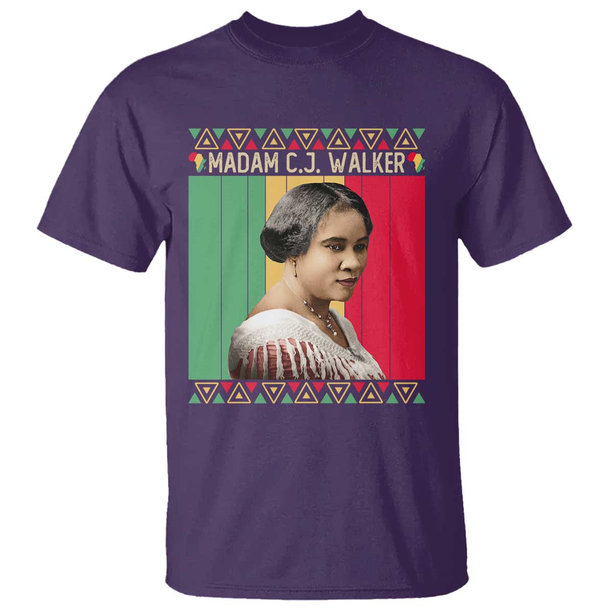 Madam CJ Walker Retro Sunset T Shirt Strong Black Woman Leader TS12 Purple Print Your Wear