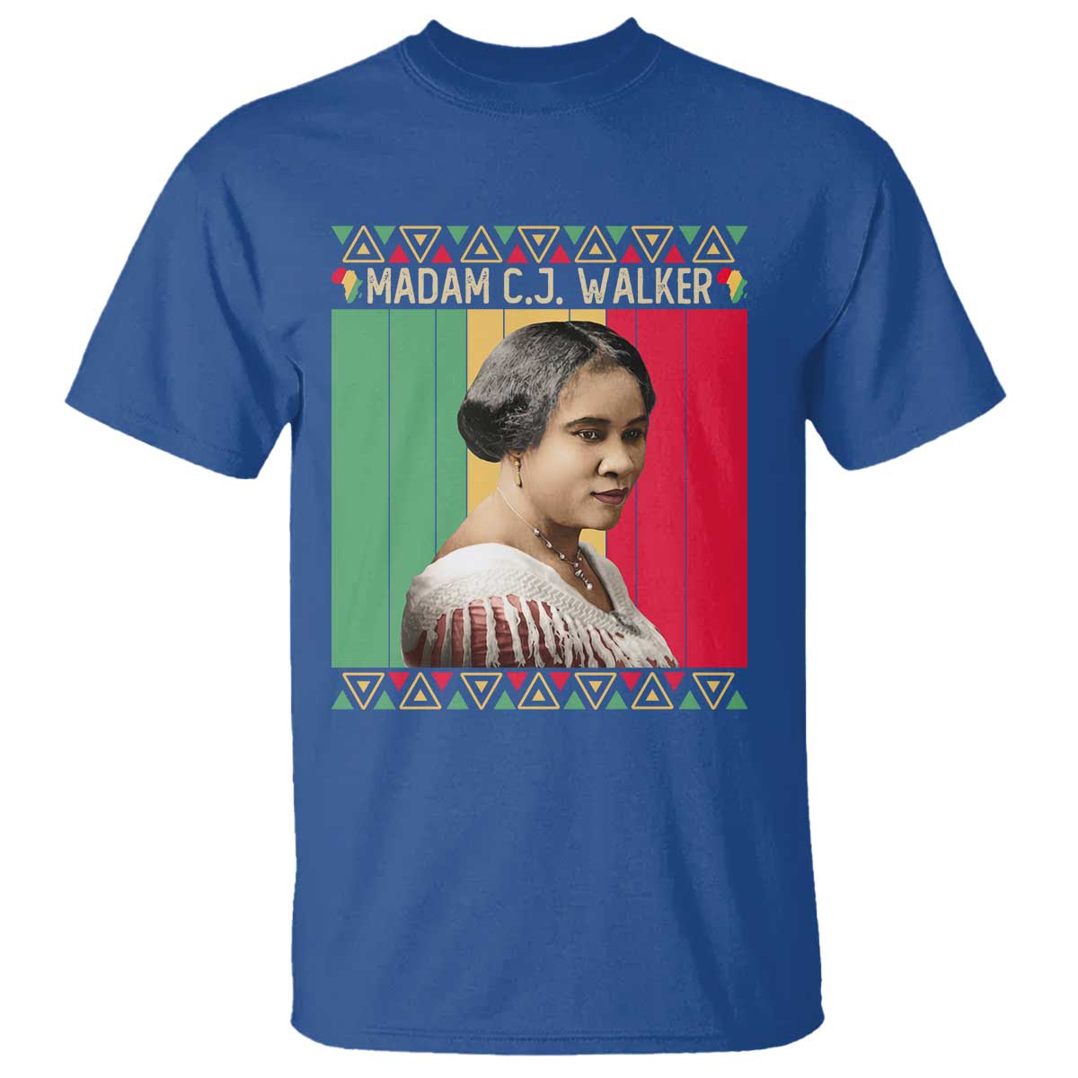 Madam CJ Walker Retro Sunset T Shirt Strong Black Woman Leader TS12 Royal Blue Print Your Wear