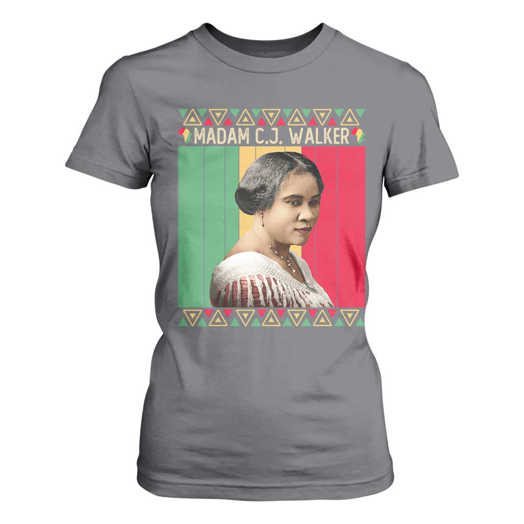 Madam CJ Walker Retro Sunset T Shirt For Women Strong Black Woman Leader TS12 Charcoal Print Your Wear