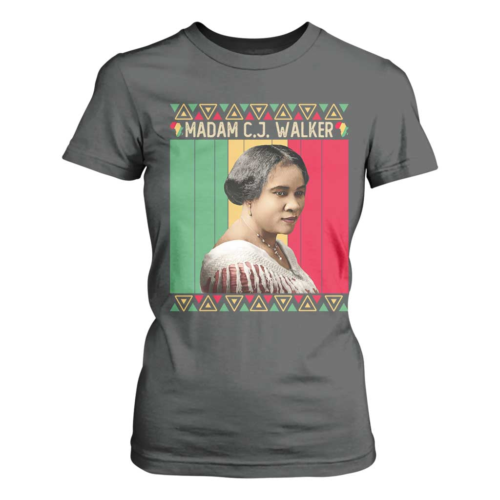 Madam CJ Walker Retro Sunset T Shirt For Women Strong Black Woman Leader TS12 Dark Heather Print Your Wear