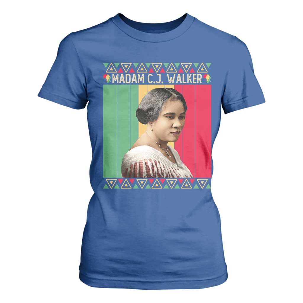 Madam CJ Walker Retro Sunset T Shirt For Women Strong Black Woman Leader TS12 Royal Blue Print Your Wear