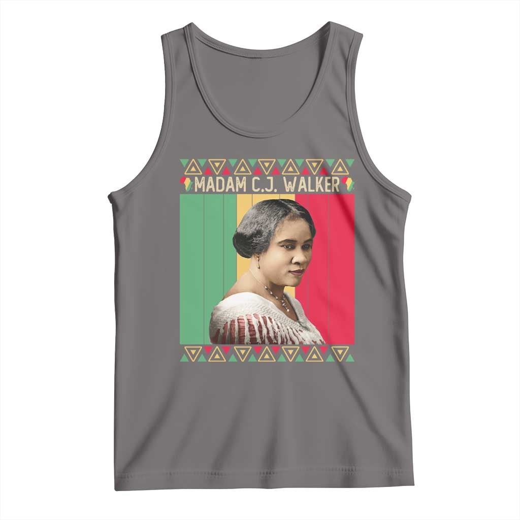 Madam CJ Walker Retro Sunset Tank Top Strong Black Woman Leader TS12 Deep Heather Print Your Wear
