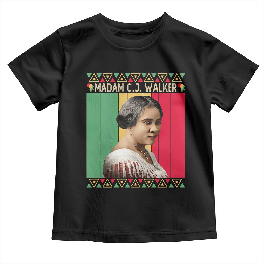 Madam CJ Walker Retro Sunset Toddler T Shirt Strong Black Woman Leader TS12 Black Print Your Wear