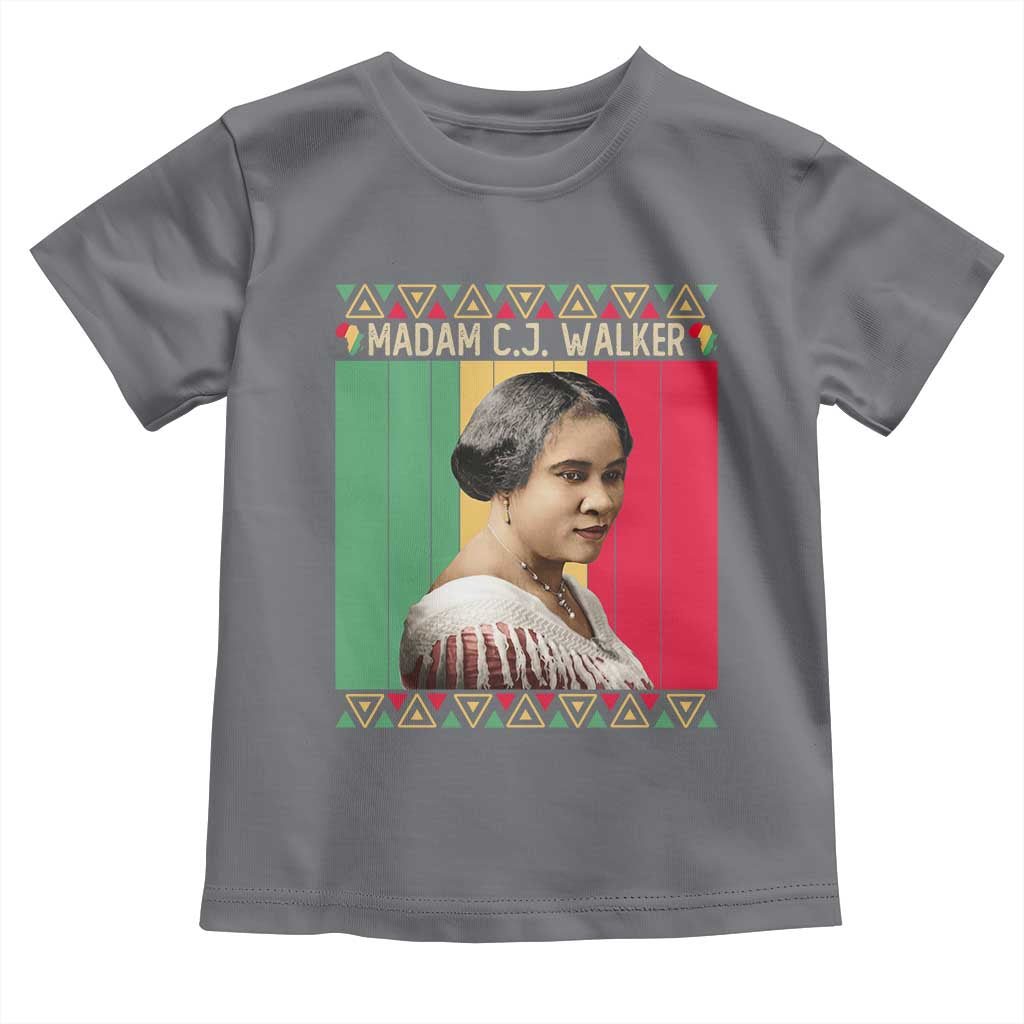 Madam CJ Walker Retro Sunset Toddler T Shirt Strong Black Woman Leader TS12 Charcoal Print Your Wear