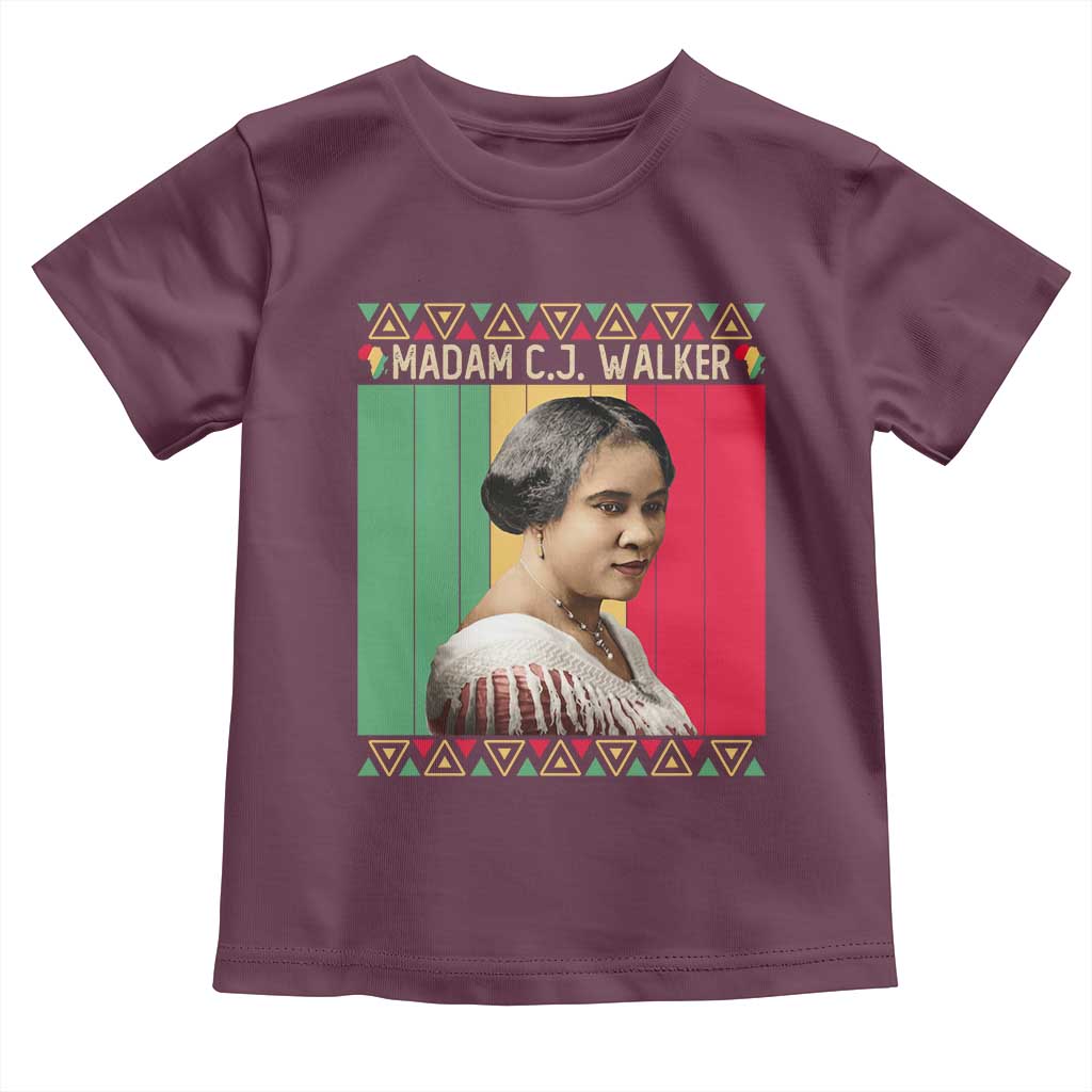 Madam CJ Walker Retro Sunset Toddler T Shirt Strong Black Woman Leader TS12 Maroon Print Your Wear