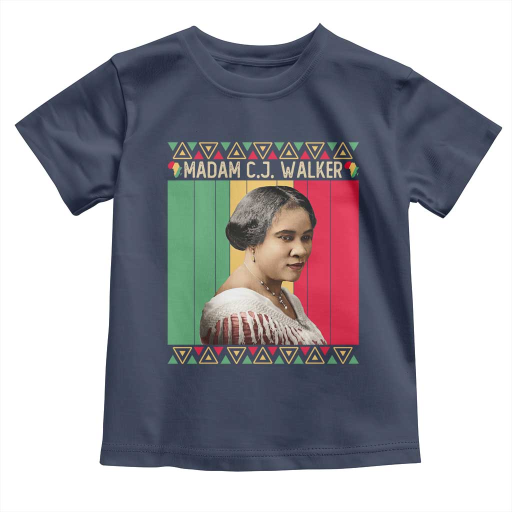 Madam CJ Walker Retro Sunset Toddler T Shirt Strong Black Woman Leader TS12 Navy Print Your Wear