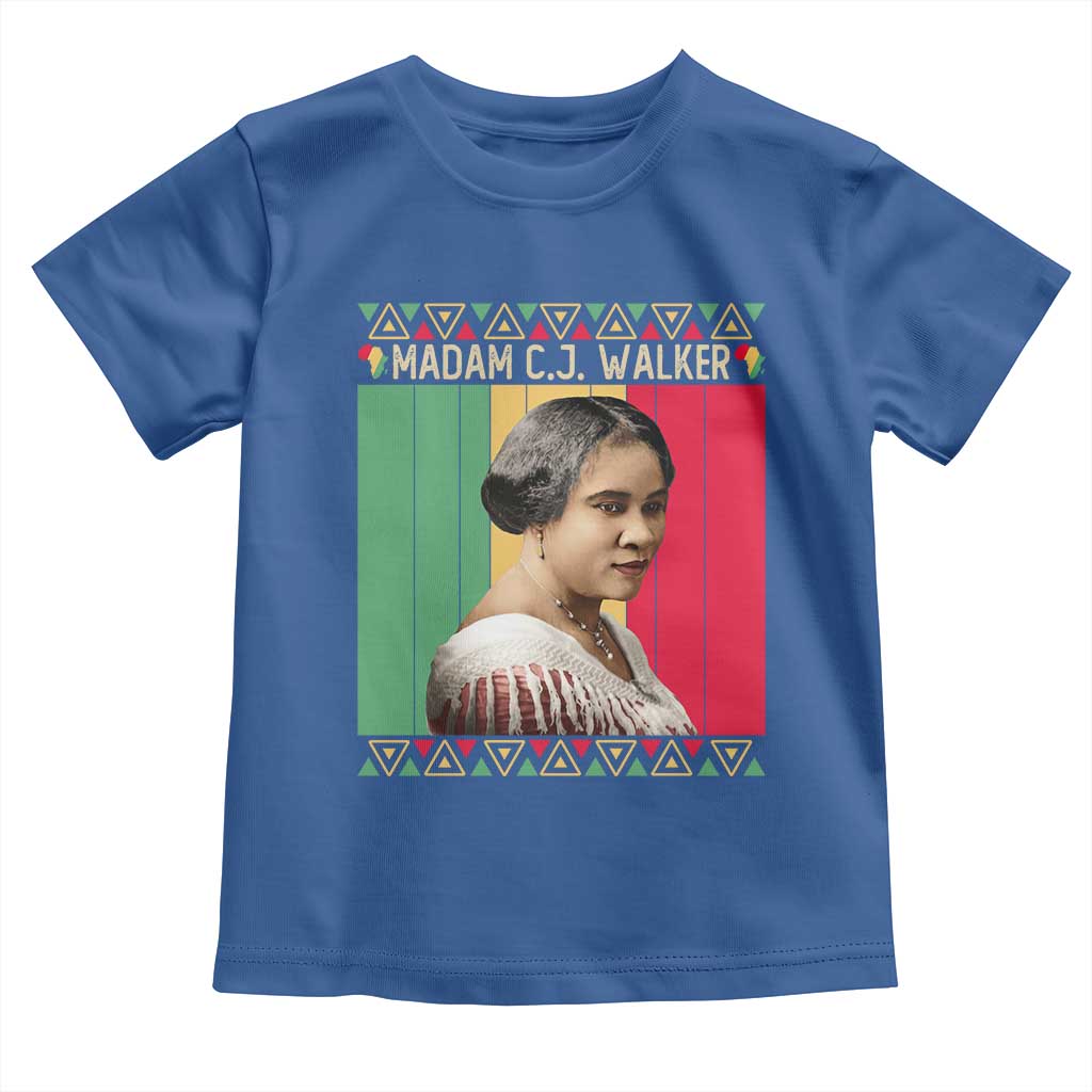 Madam CJ Walker Retro Sunset Toddler T Shirt Strong Black Woman Leader TS12 Royal Blue Print Your Wear