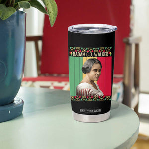 Madam CJ Walker Retro Sunset Tumbler Cup Strong Black Woman Leader TS12 Print Your Wear