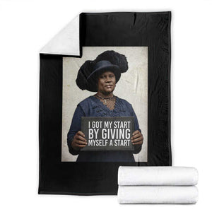 Madam CJ Walker Quote Throw Blanket I Got My Start By Giving Myself A Start TS12 Black Print Your Wear