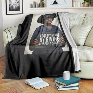 Madam CJ Walker Quote Throw Blanket I Got My Start By Giving Myself A Start TS12 Print Your Wear