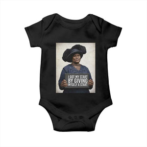 Madam CJ Walker Quote Baby Onesie I Got My Start By Giving Myself A Start TS12 Black Print Your Wear