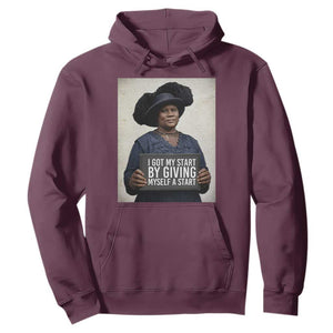 Madam CJ Walker Quote Hoodie I Got My Start By Giving Myself A Start TS12 Maroon Print Your Wear