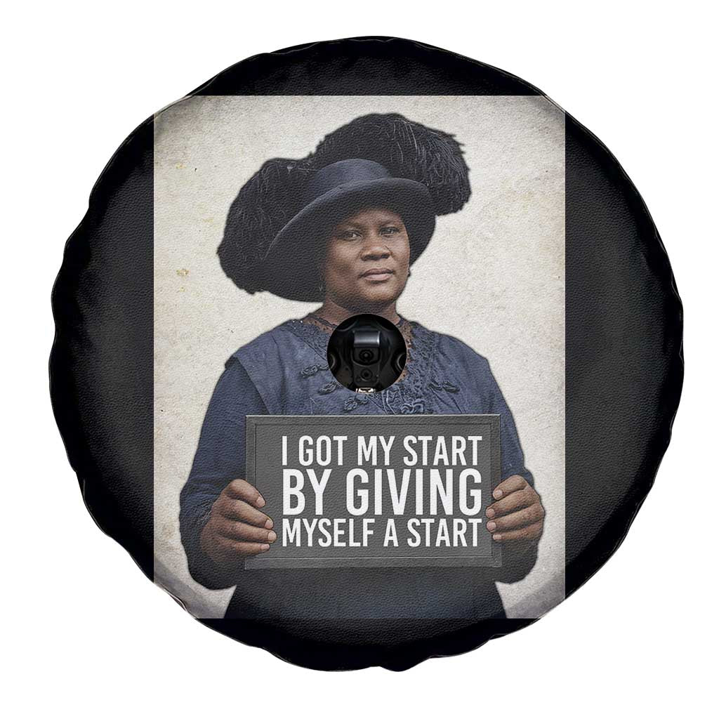 Madam CJ Walker Quote Spare Tire Cover I Got My Start By Giving Myself A Start TS12 Print Your Wear
