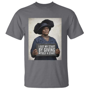 Madam CJ Walker Quote T Shirt I Got My Start By Giving Myself A Start TS12 Charcoal Print Your Wear