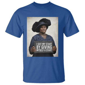 Madam CJ Walker Quote T Shirt I Got My Start By Giving Myself A Start TS12 Royal Blue Print Your Wear