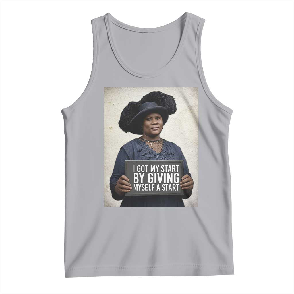 Madam CJ Walker Quote Tank Top I Got My Start By Giving Myself A Start TS12 Athletic Heather Print Your Wear