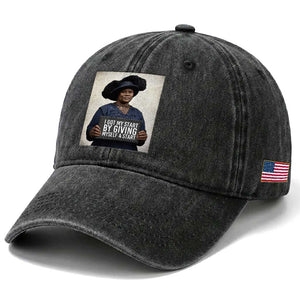 Madam CJ Walker Quote Washed Cotton Baseball Cap I Got My Start By Giving Myself A Start TS12 Print Your Wear