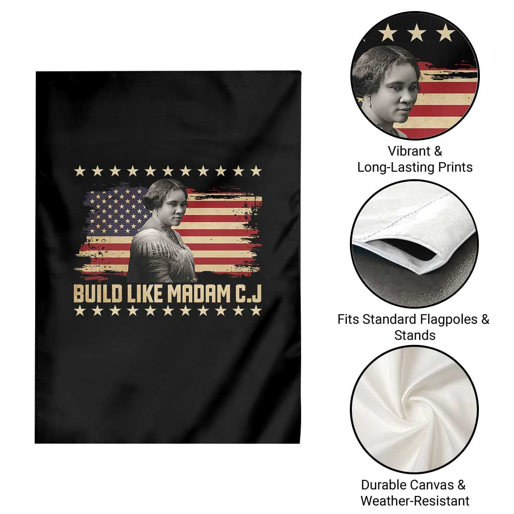 Build Like Madam CJ Walker Garden Flag Black History Month Gift TS12 Print Your Wear