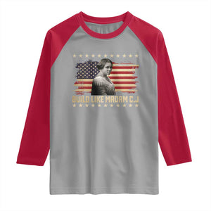 Build Like Madam CJ Walker Raglan Shirt Black History Month Gift TS12 Sport Gray Red Print Your Wear