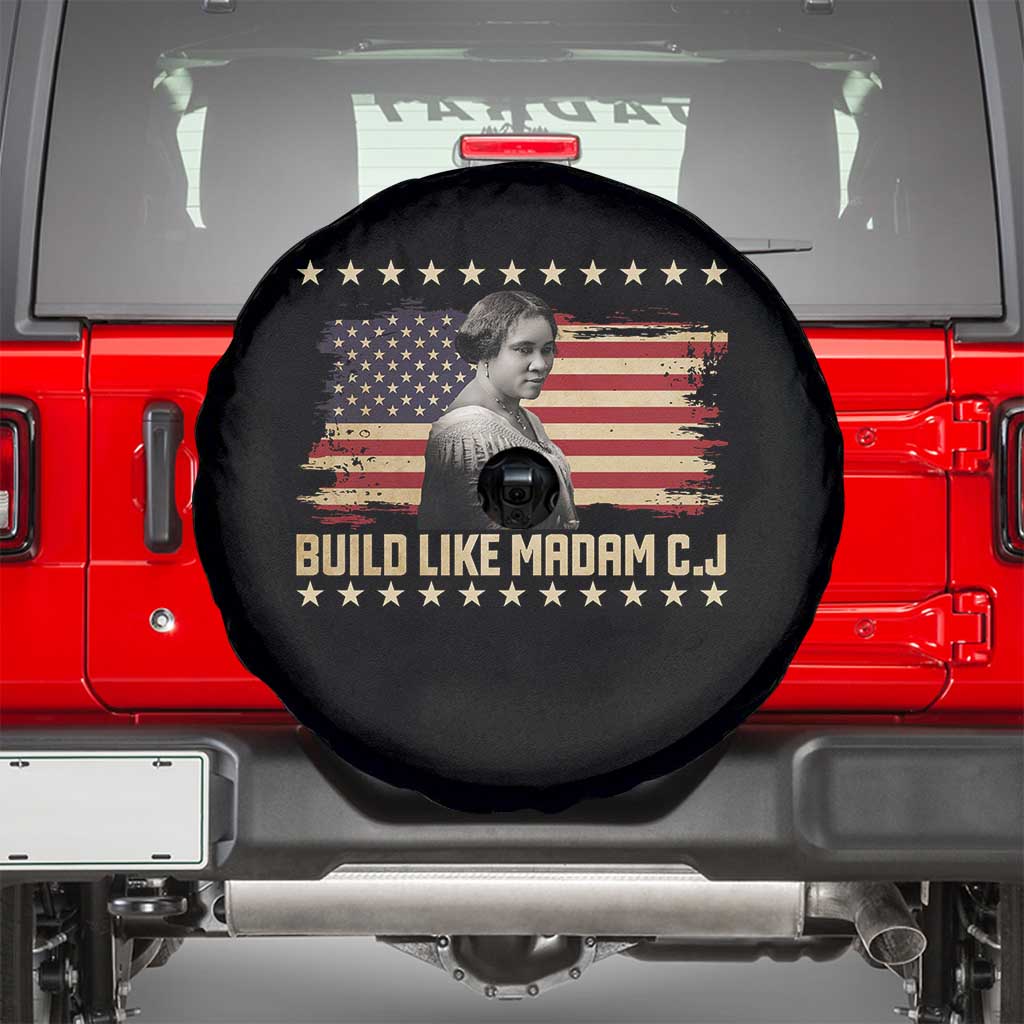 Build Like Madam CJ Walker Spare Tire Cover Black History Month Gift TS12 Black Print Your Wear