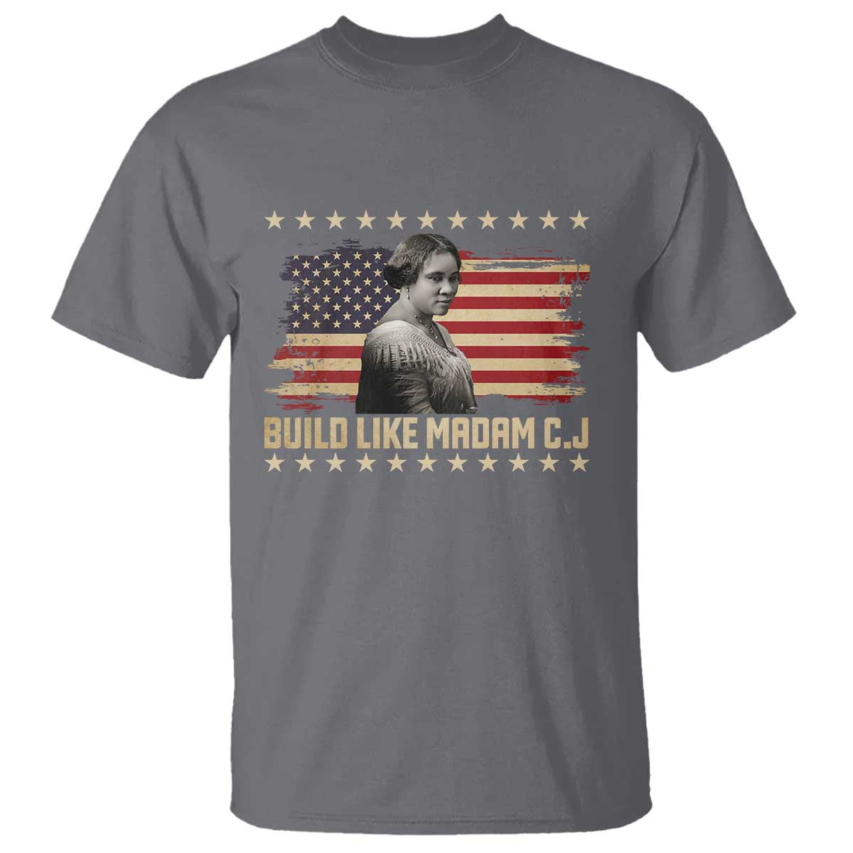 Build Like Madam CJ Walker T Shirt Black History Month Gift TS12 Charcoal Print Your Wear
