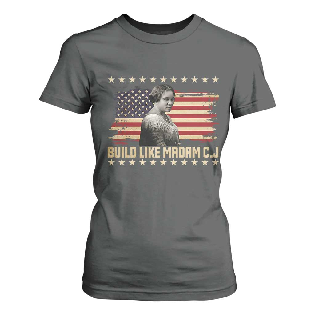 Build Like Madam CJ Walker T Shirt For Women Black History Month Gift TS12 Dark Heather Print Your Wear
