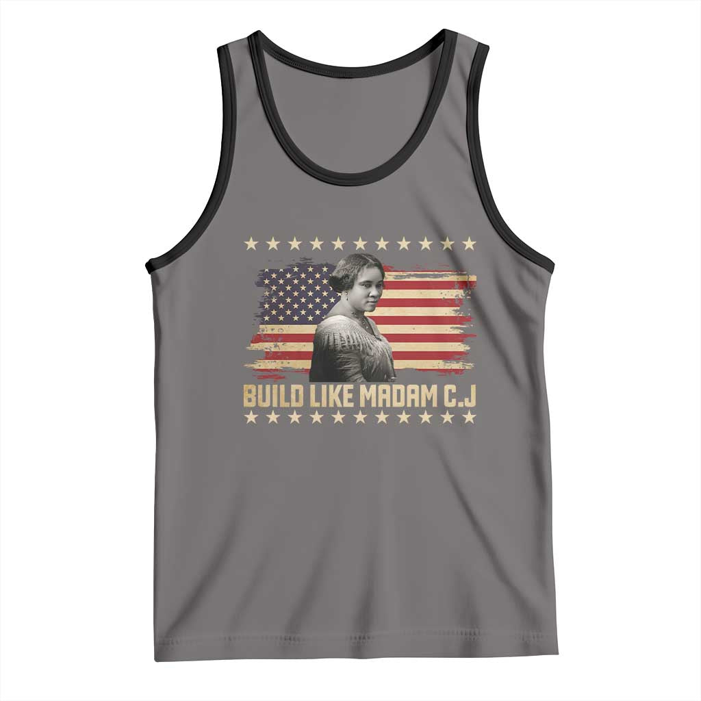 Build Like Madam CJ Walker Tank Top Black History Month Gift TS12 Deep Heather Black Print Your Wear