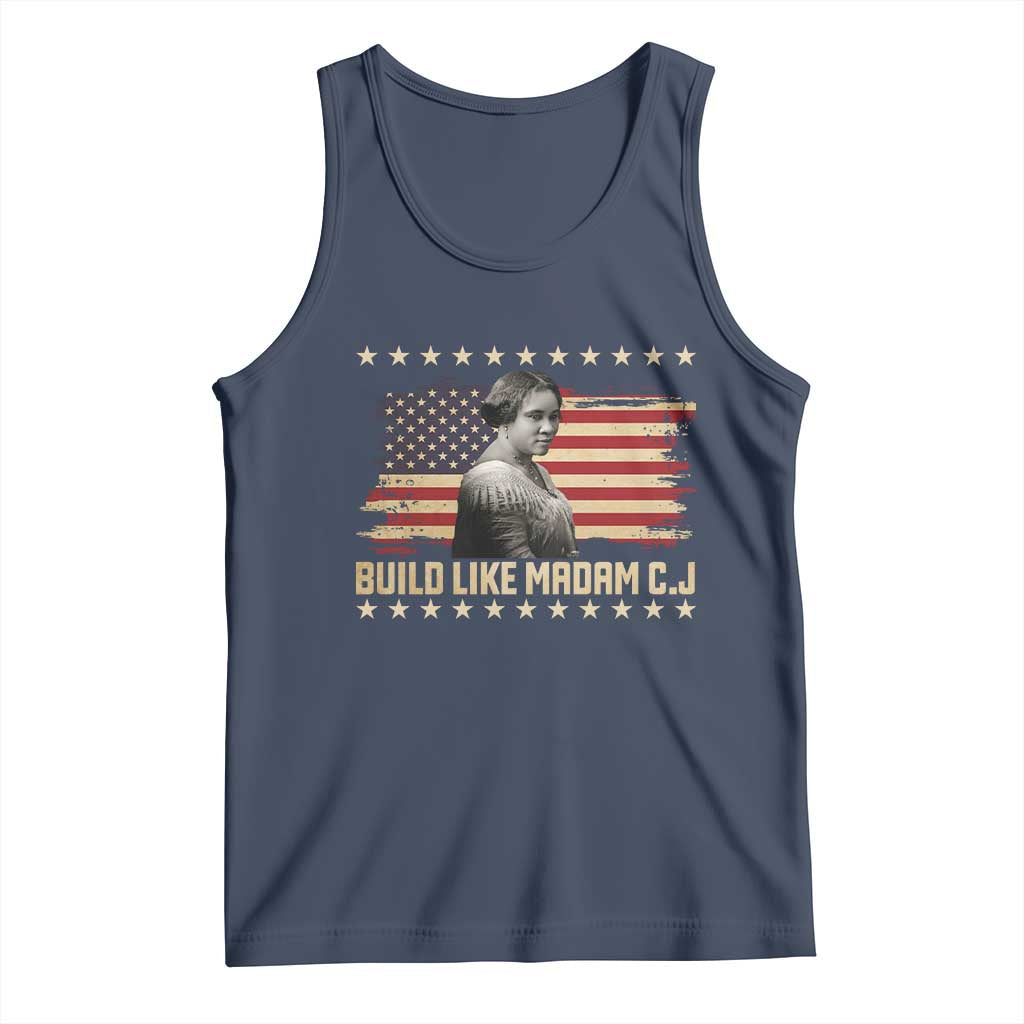 Build Like Madam CJ Walker Tank Top Black History Month Gift TS12 Navy Print Your Wear