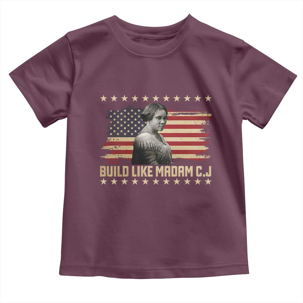 Build Like Madam CJ Walker Toddler T Shirt Black History Month Gift TS12 Maroon Print Your Wear