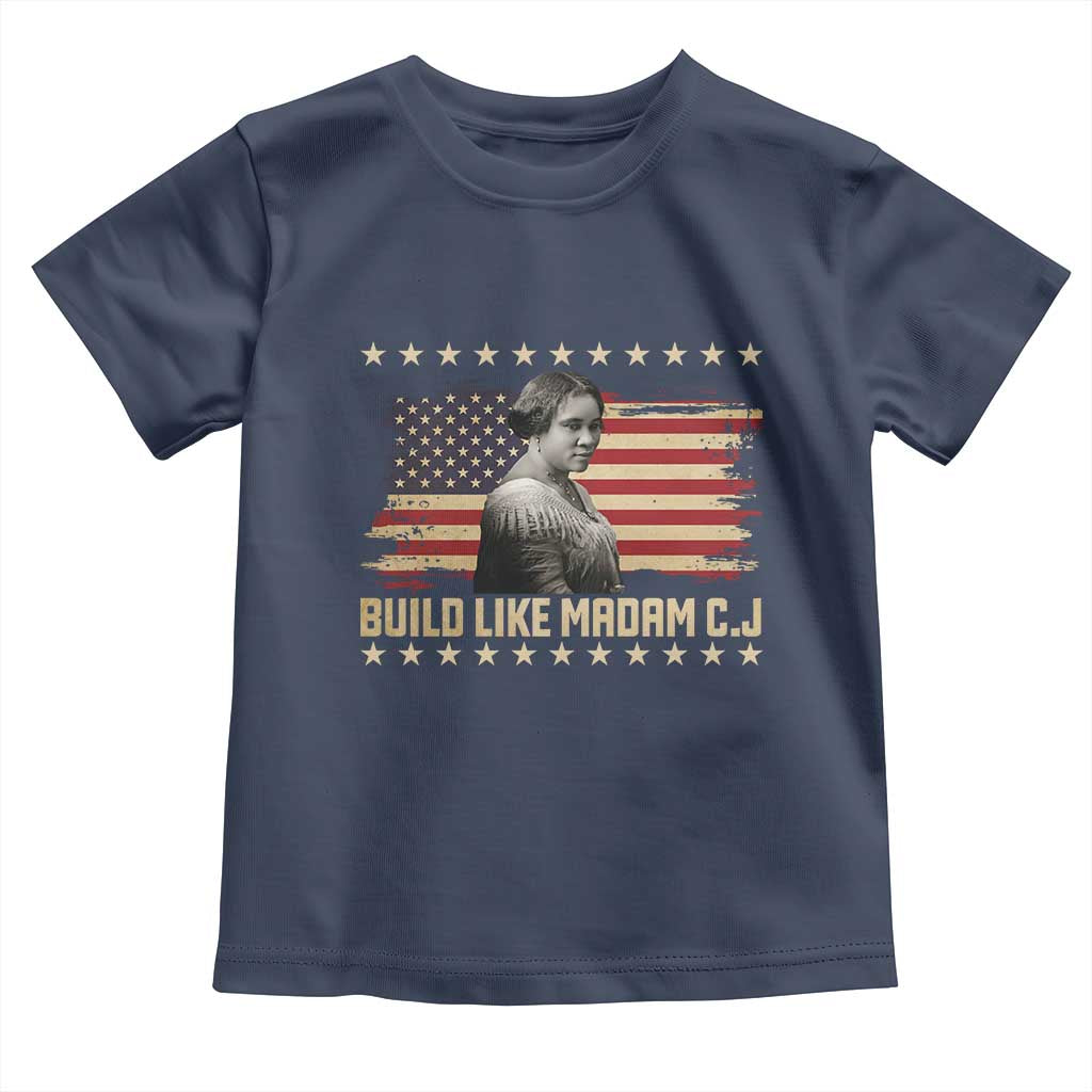 Build Like Madam CJ Walker Toddler T Shirt Black History Month Gift TS12 Navy Print Your Wear