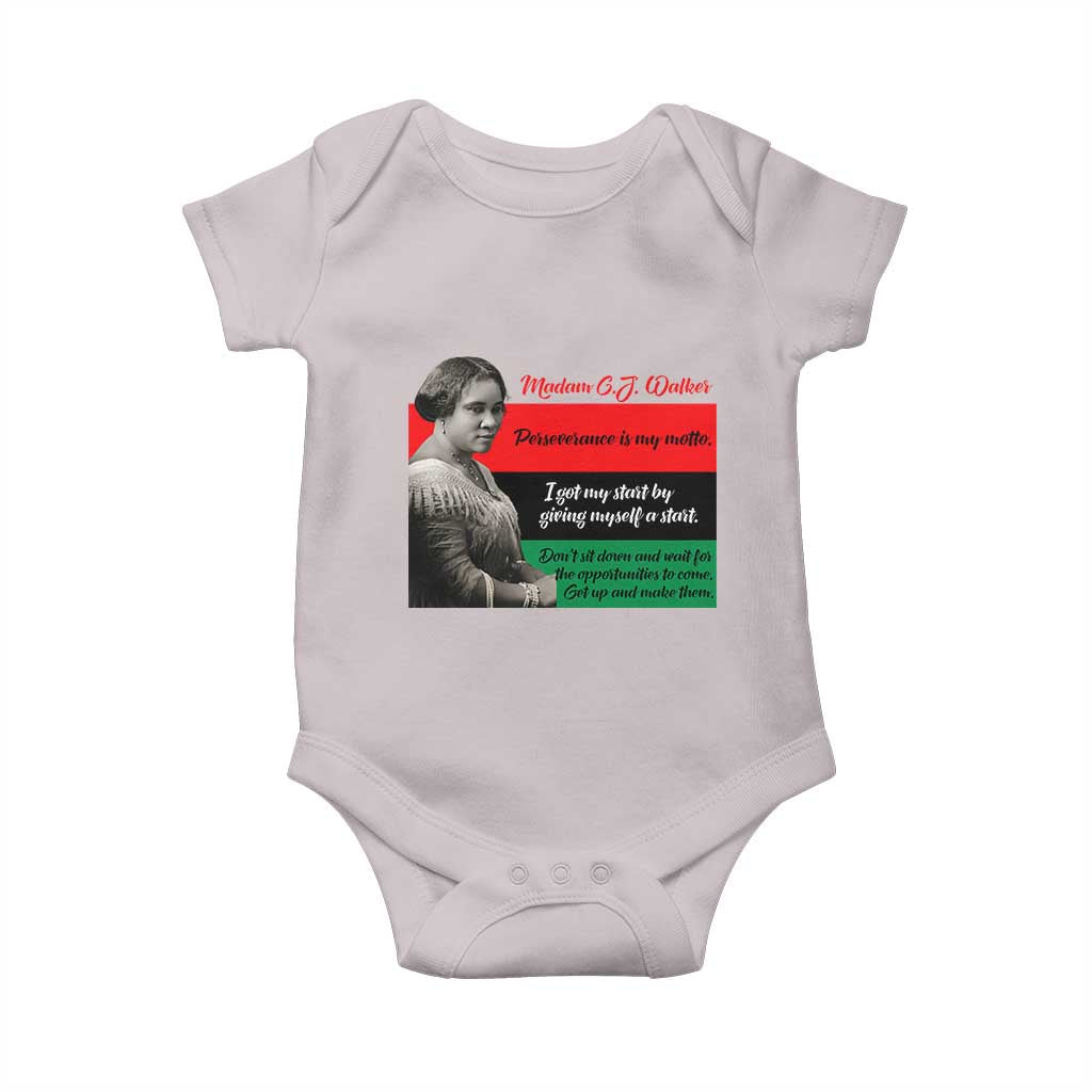 Madam CJ Walker Baby Onesie Women Empowerment Inspirational Quote TS12 Ice Gray Print Your Wear
