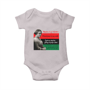 Madam CJ Walker Baby Onesie Women Empowerment Inspirational Quote TS12 Ice Gray Print Your Wear