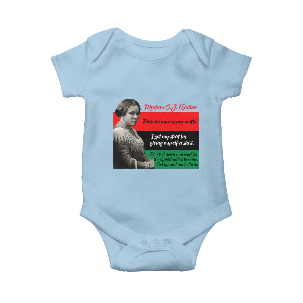 Madam CJ Walker Baby Onesie Women Empowerment Inspirational Quote TS12 Light Blue Print Your Wear