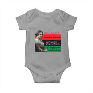 Madam CJ Walker Baby Onesie Women Empowerment Inspirational Quote TS12 Sport Gray Print Your Wear